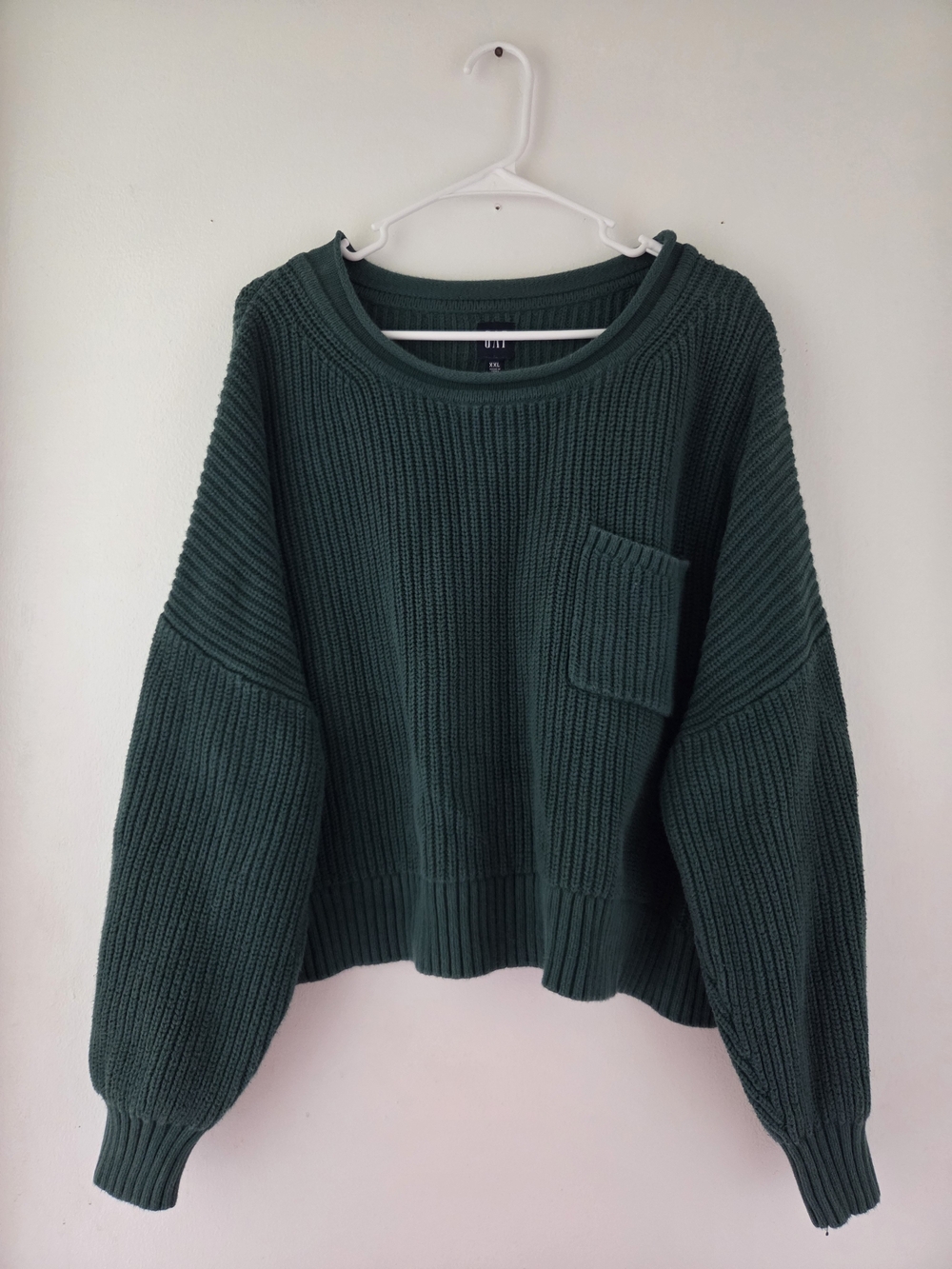 GAP Forest Green Ribbed Crewneck Sweater with Pocket